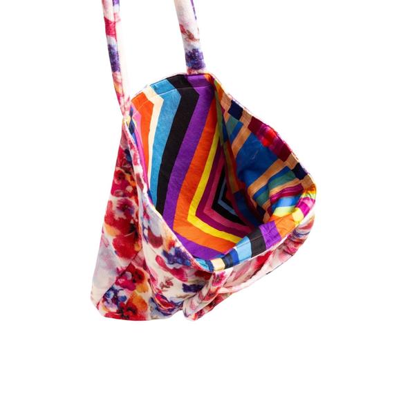 NEW JOHNNY WAS women's summer days terry beach tote bag in multi - Picture 3 of 5